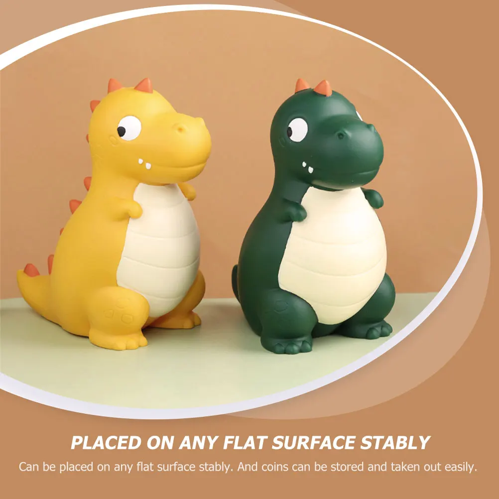 กระปุกออมสินไดโนเสาร์การ์ตูนสำหรับเด็ก กระปุกออมสินพลาสติก กล่องใส่เหรียญตั้งโต๊ะ ของตกแต่งน่ารัก กล่องใส่เหรียญน่ารัก