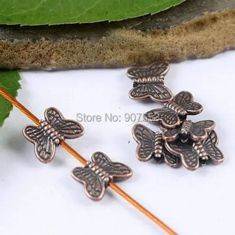 

100pcs antiqued copper tone 2sided butterfly spacer beads H1947