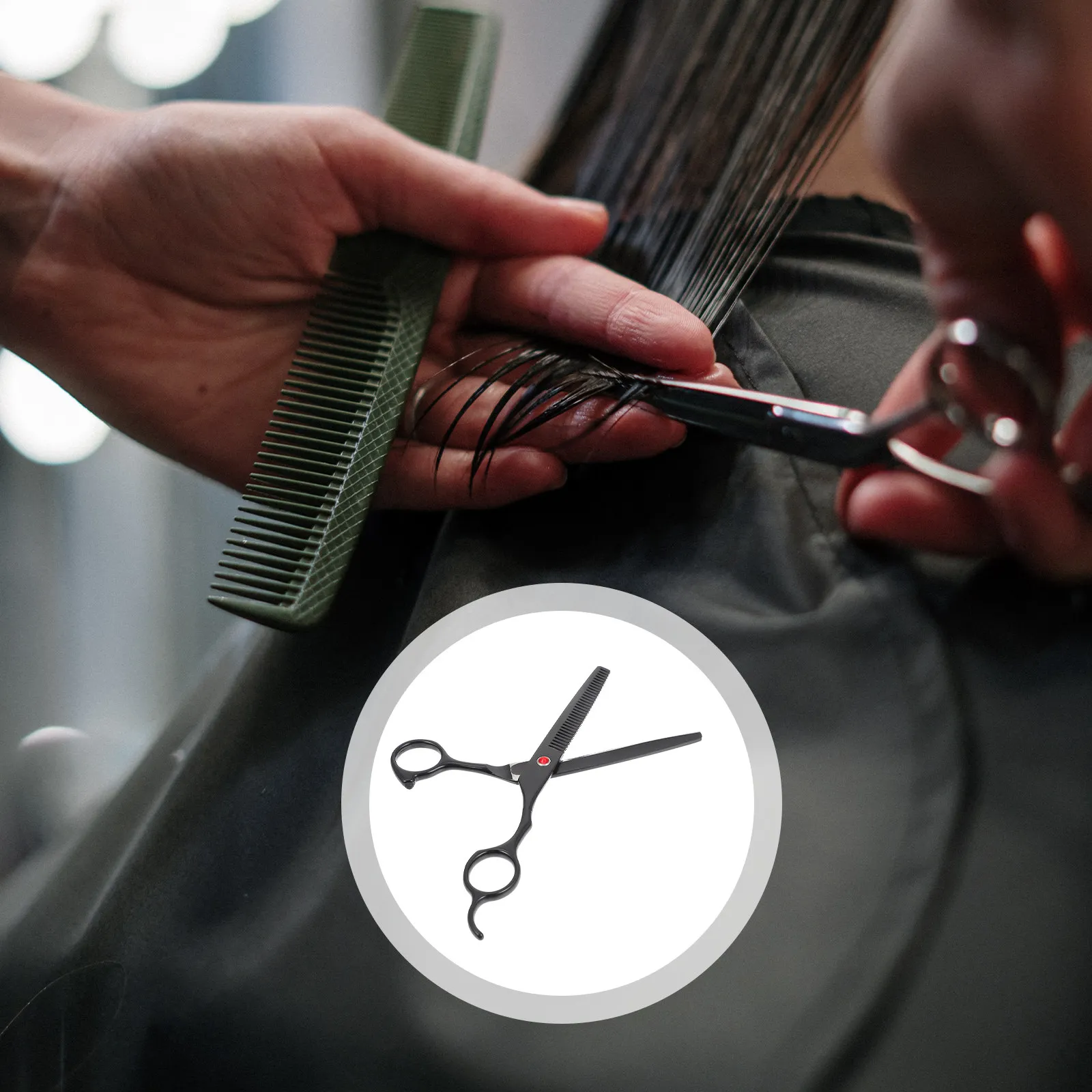 

Stainless Steel Hair Thinning Teeth Scissor Ergonomic Handle Salon Barber Texturizing Grooming Shear Trimming Hairdresser