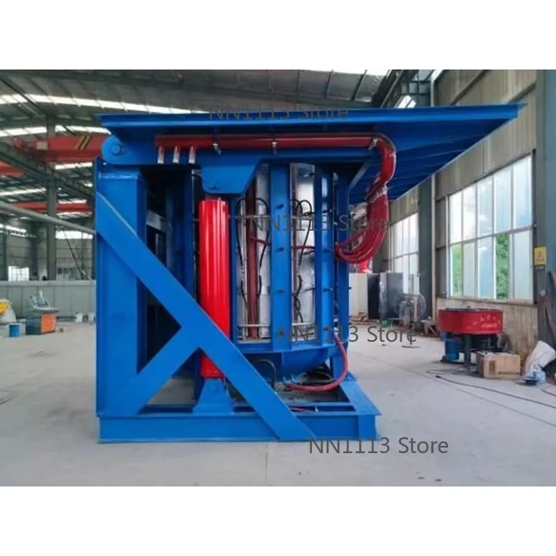 Stainless Steel Shell Induction Melting Furnace for Steel Aluminum Copper 800kg/h High Capacity with 1700 Working Temperature