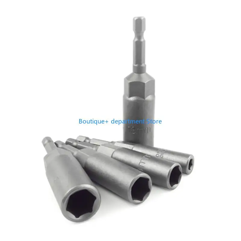 E1PD Hexagonal Socket Set 5.5-19mm Nut Screwdriver Adapter for Drill and Pneumatic Tool Efficient Screw Installation