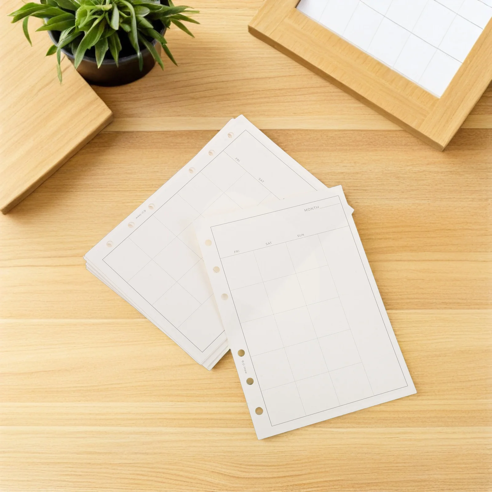 A6 Weekly Monthly Planner Refill Pages Undated 6-Hole Punched Loose Leaf Insert Sheets For Binder Notebook Journal