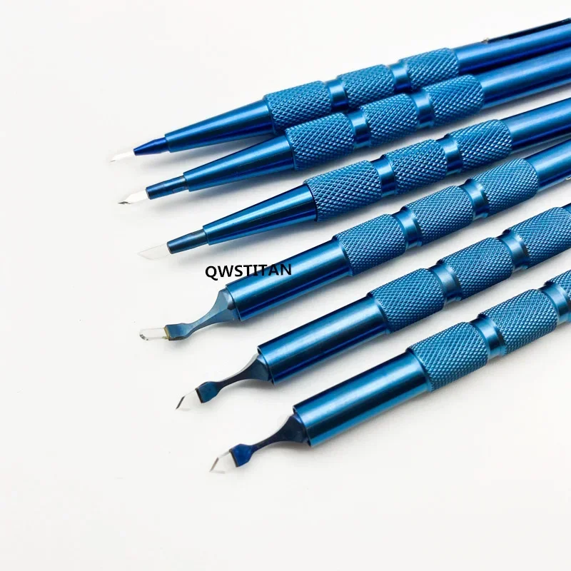 Ophthalmic Blade Sapphire Keratome Clear Cornea Crescent blade Trifacet Blades Straight Elbow Double Single Edge Lancet Blades