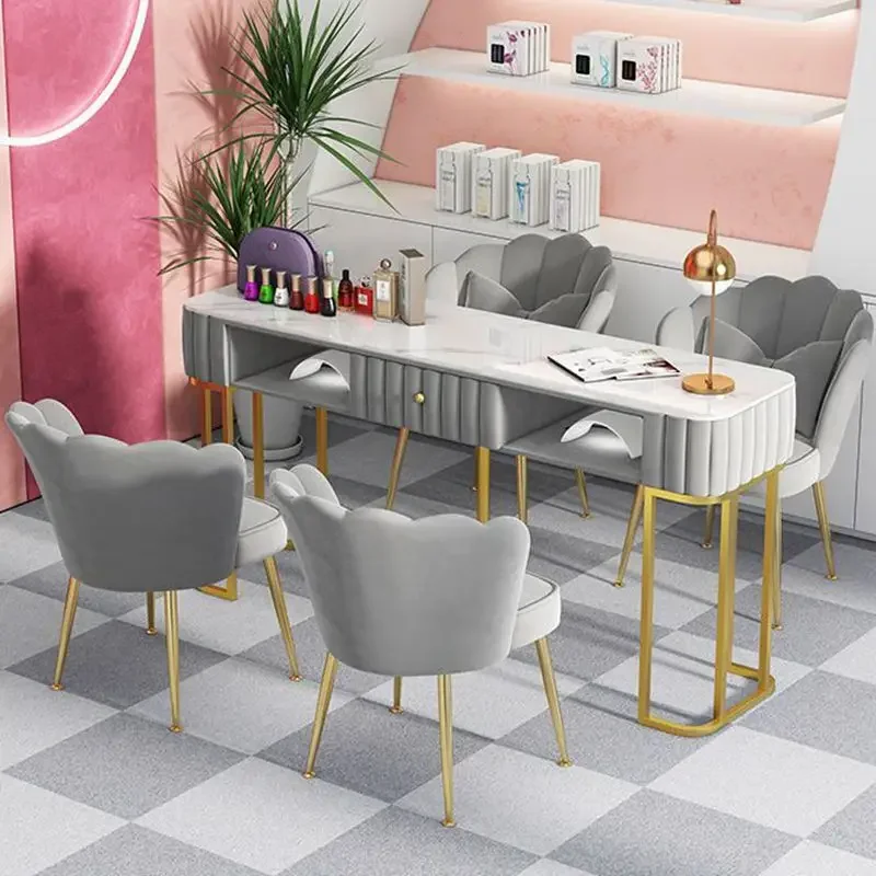 Einfache Nordic Nagel Tische Grau Design Moderne Exquisite Maniküre Schreibtisch Einfache Rezeptionist Nagel Tafel Salon Möbel HD50ZJ