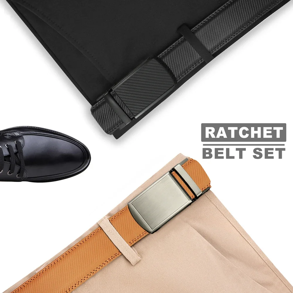 JACNAIP Men Belt Leather Belt  Automatic Genuine Leather Fashion Belts Ratchet Luxury Belts Men\'s Trouser Belt Belt for Men