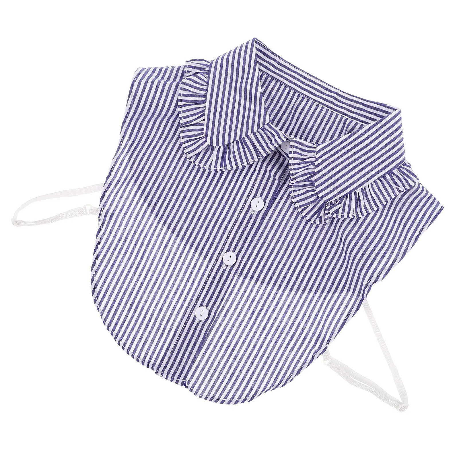 Striped Pleated Detachable Fake Collar for Women Elegant Ruffled Edge Faux Shirt Collar Lightweight Styling Solution for Formal