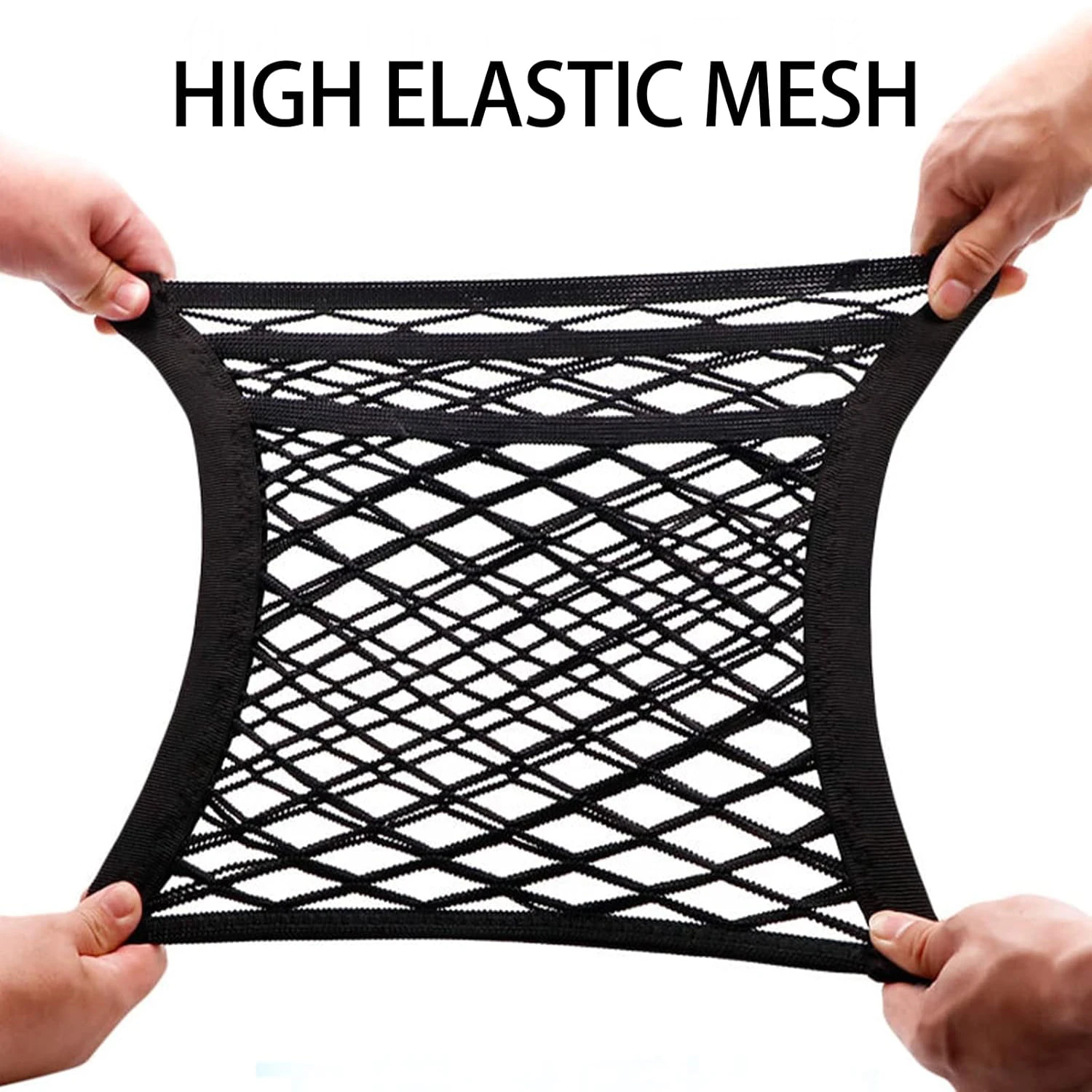 Motorcycle Cargo Net High Elastic Double Layer Motorcycle Net for Helmet Storage Bungee Cargo Net with Hooks Luggage Net