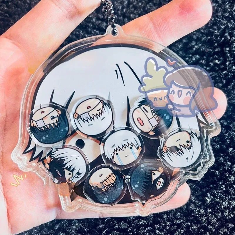 Tokyo Ghoul Kaneki Ken Keychain Anime Peripheral Cute Cartoon Backpack Key Pendant Kawaii Goods for Birthday Gifts for Friends