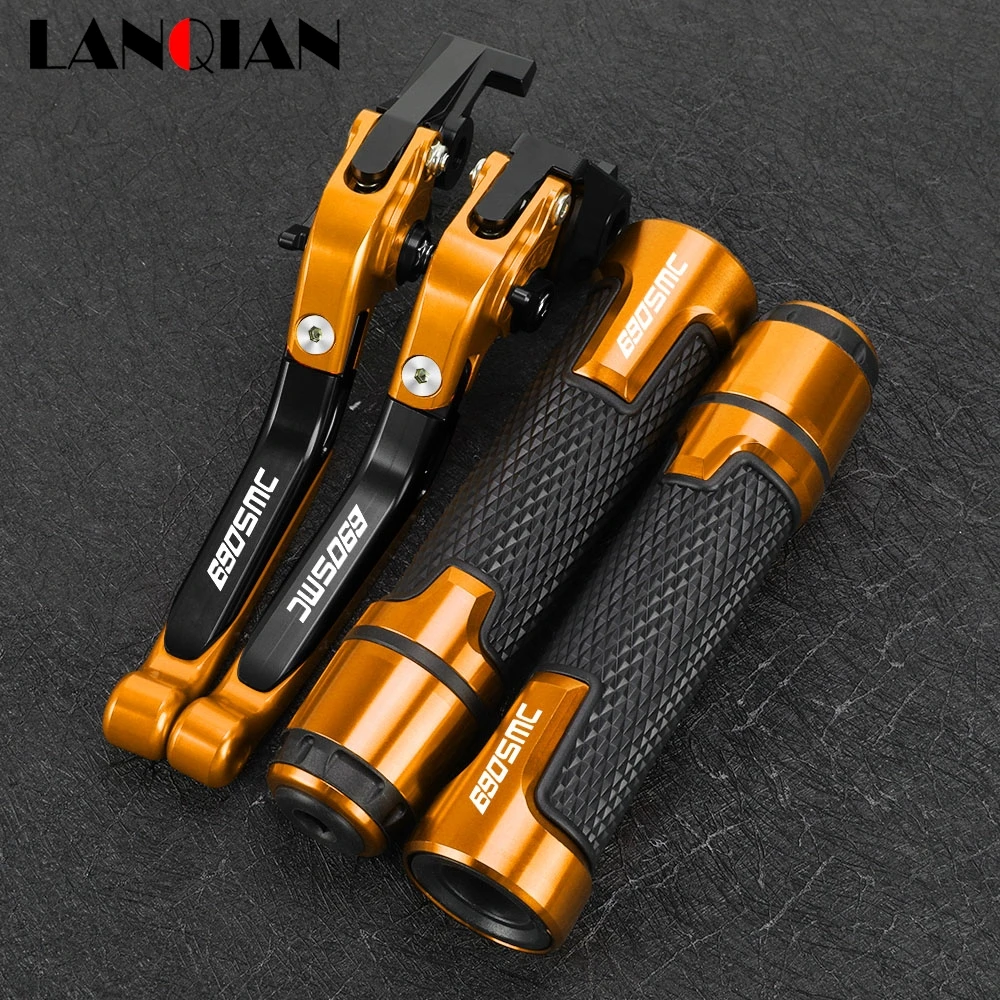 

690 SMC FOR 690SMC 2014 2015 2016 2017 Motorcycle Folding Extendable Adjustable Brake Clutch Levers Handlebar Hand Grips Ends