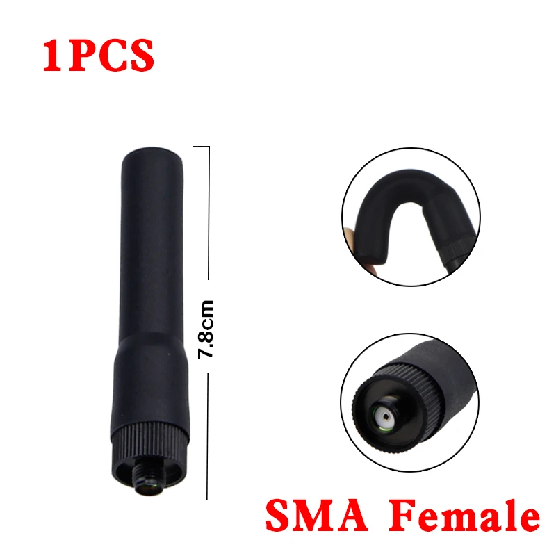 GT-20 Dual Band144MHz/430MHz Soft Antenna for Yaesu BaoFeng Wonxun Walkie Talkie Two way radio SMA-Female/SMA-Male   Antenna