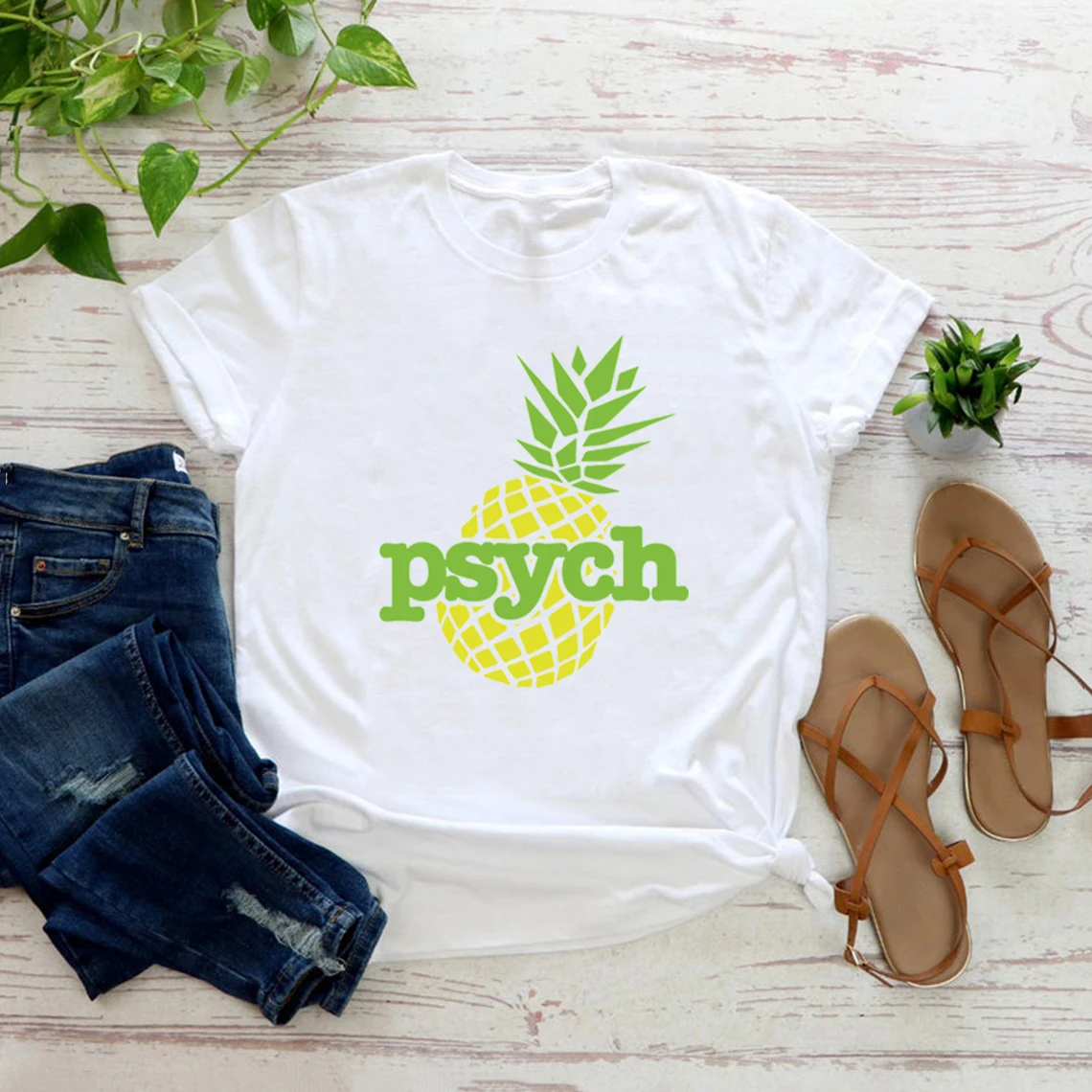 

Pineapple Psych T-Shirt Psych TV Show Tshirt I've Heard It Both Ways T-Shirts Unisex O-Neck T-shirt Short Sleeve Casual Tops Tee
