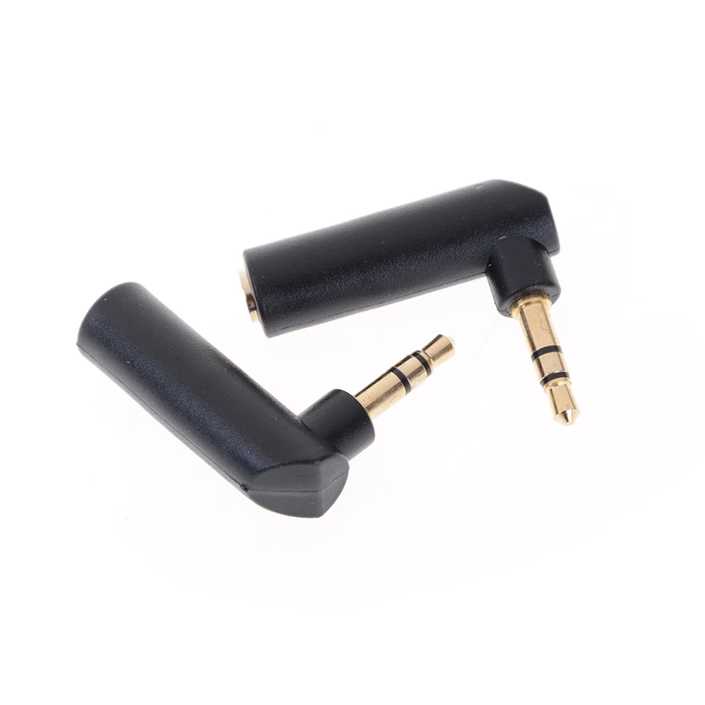 2pcs/lot Gold-plated Connector 3.5 Jack Right 90 Degree Angle Female To 3.5mm 3pole Male Audio Stereo Plug L Shape Adapter