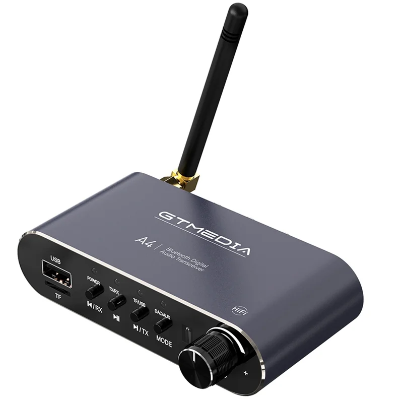 A47F-GTMEDIA A4 بلوتوث 5.1 محول صوت لاسلكي مع RCA، مقبس 3.5 مم، فك تشفير SBC/AAC للتلفزيون والسيارة