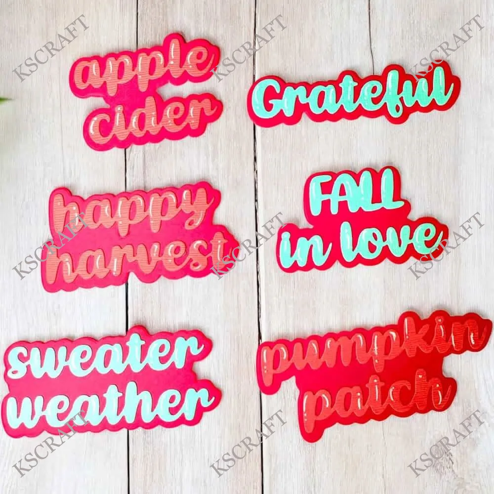 KSCRAFT 2025 Fall Sentiments Cutting Dies Stencils for DIY Scrapbooking Decorative Embossing DIY Paper Cards view 4
