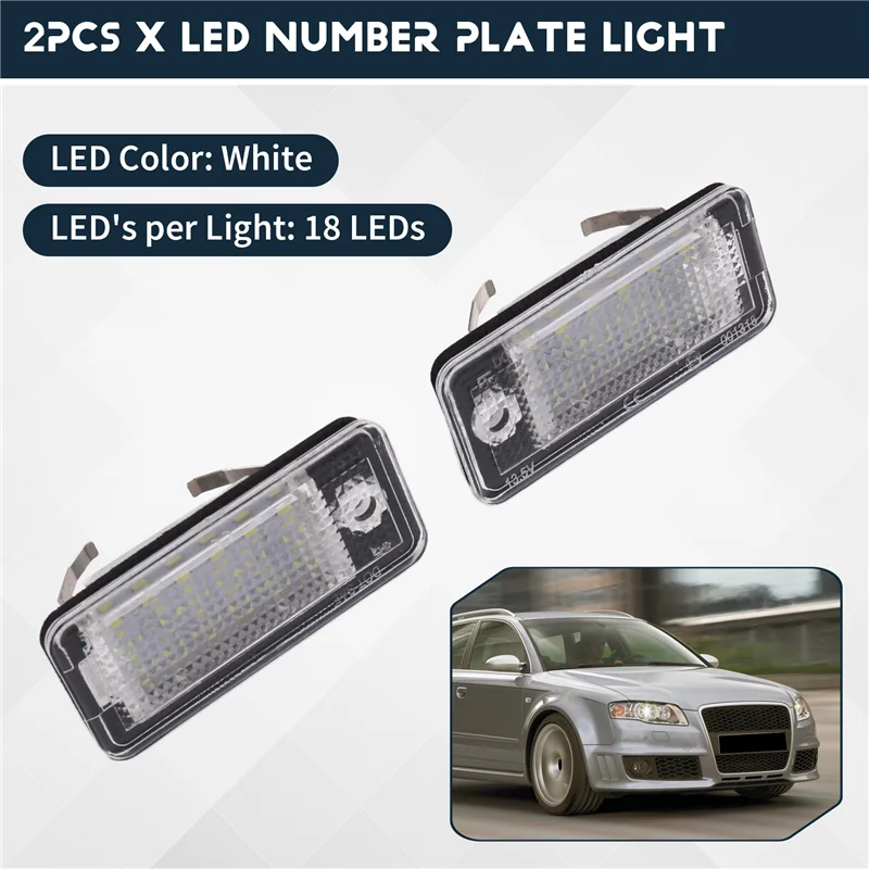 2 قطعة LED رقم لوحة ضوء ل A3 A4 S4 RS4 B6 B7 A6 RS6 S6 C6 S5 Q7 A8 S8 لوحة ترخيص مصباح