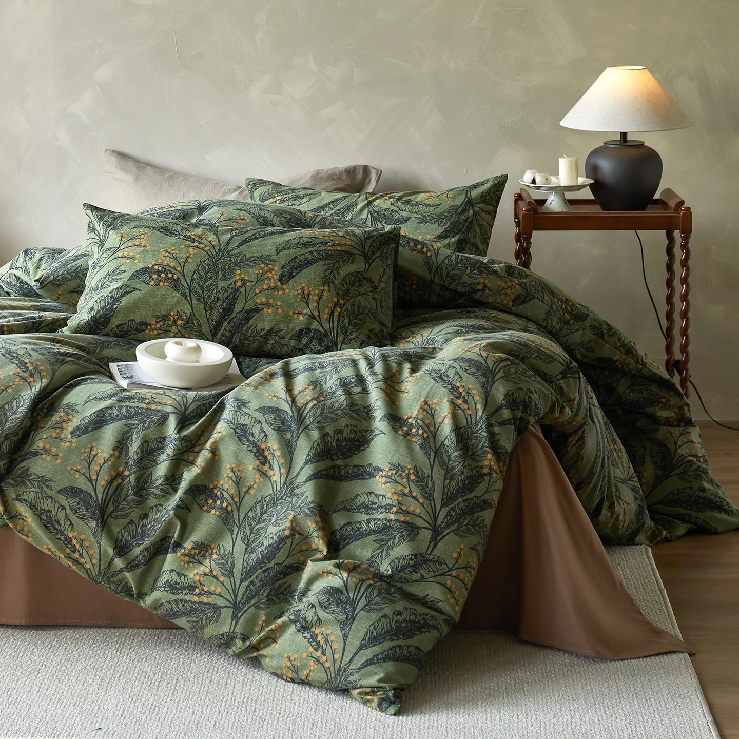 

Комплект постельного белья Nordic Sle из чистого хлопка, фланелевый, из четырех предметов, гарантированное тепло для осени и зимы, комплект одеял Bare Sp