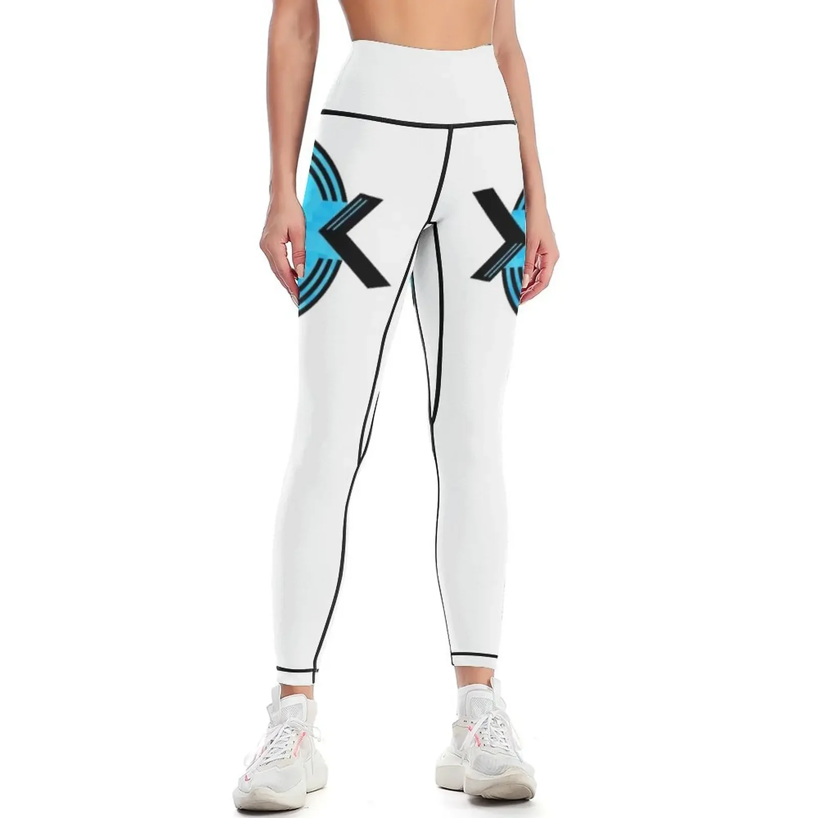 

Just Close Your Eyes White/Blue Leggings Golf wear Fitness's gym clothes sport pants harem pants Womens Leggings