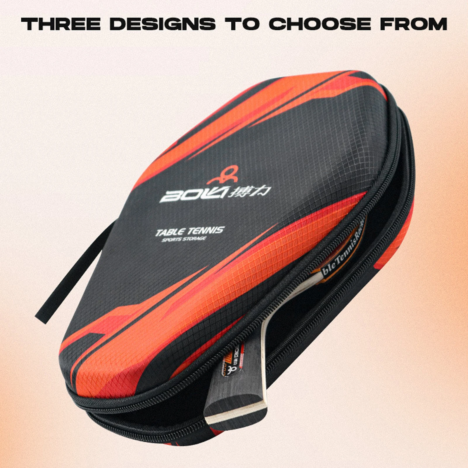 1PC Waterproof Table Tennis Racket Bag EVA Ping Pong Paddle Hard Case Hexagonal Table Tennis Bat Cover with Hand Strap  ﻿