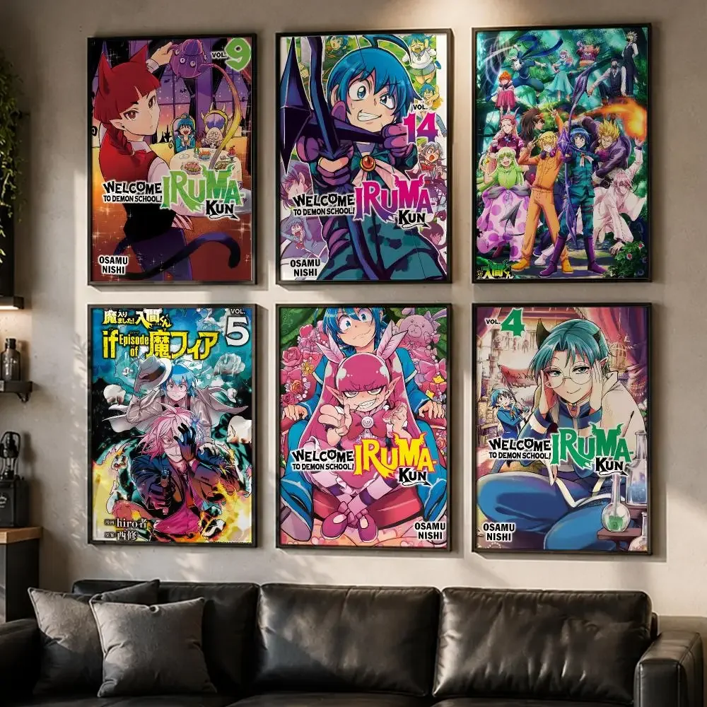 Anime Welcome to Demon School! Iruma-kun Poster No Glue Residue Self-Adhesive Art Poster Wall Decor for Bedroom Living Room
