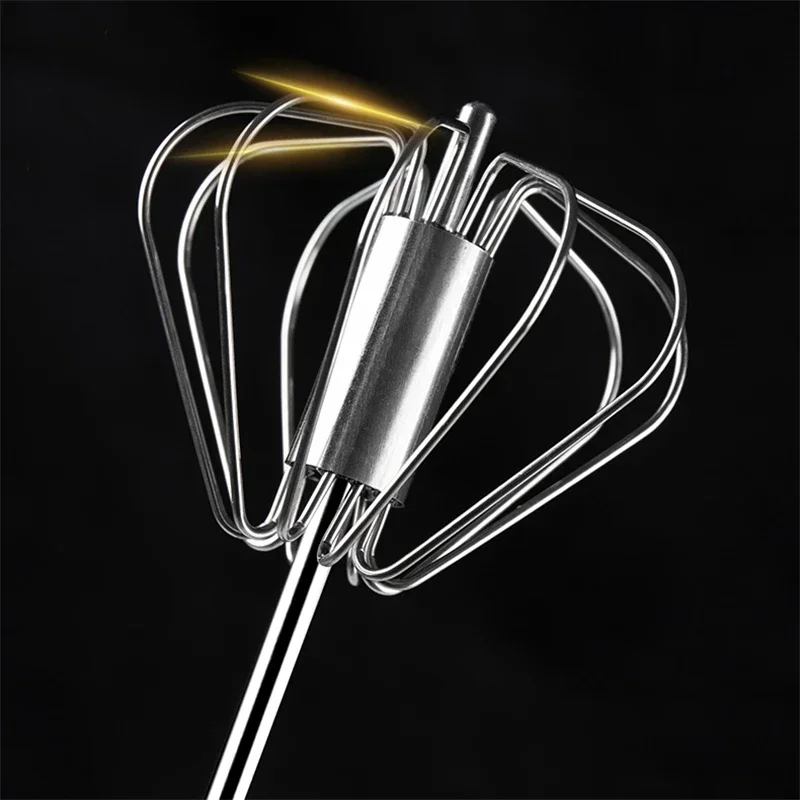 Egg Beater Semi Automatic Mixer Manual Self Turning Stainless Steel Easy Whisk Hand Blender Egg Cream Stirring Baking Cooking