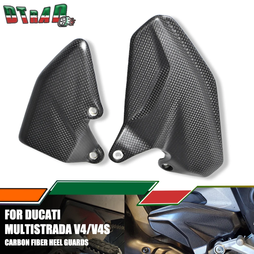 

For DUCATI Multistrada V4 V4S Pikes Peak/Sport/Rally 2021-2023 2024 Carbon Fiber Heel Guards Protector Foot Plates Motor Fairing