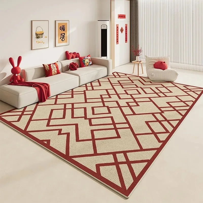 Red Light Luxury Living Room Carpet Coffee Table Thickened Plush Rugs Home Bedroom Room Non-slip Soft Floor Mats Ковер Tapis 러그