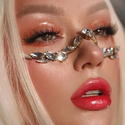 Stonefans Fashion Shiny Crystal Glasses Frame Jewelry for Women Vintage Rhinestone Water Drop Half Frame Glasses Accessories
