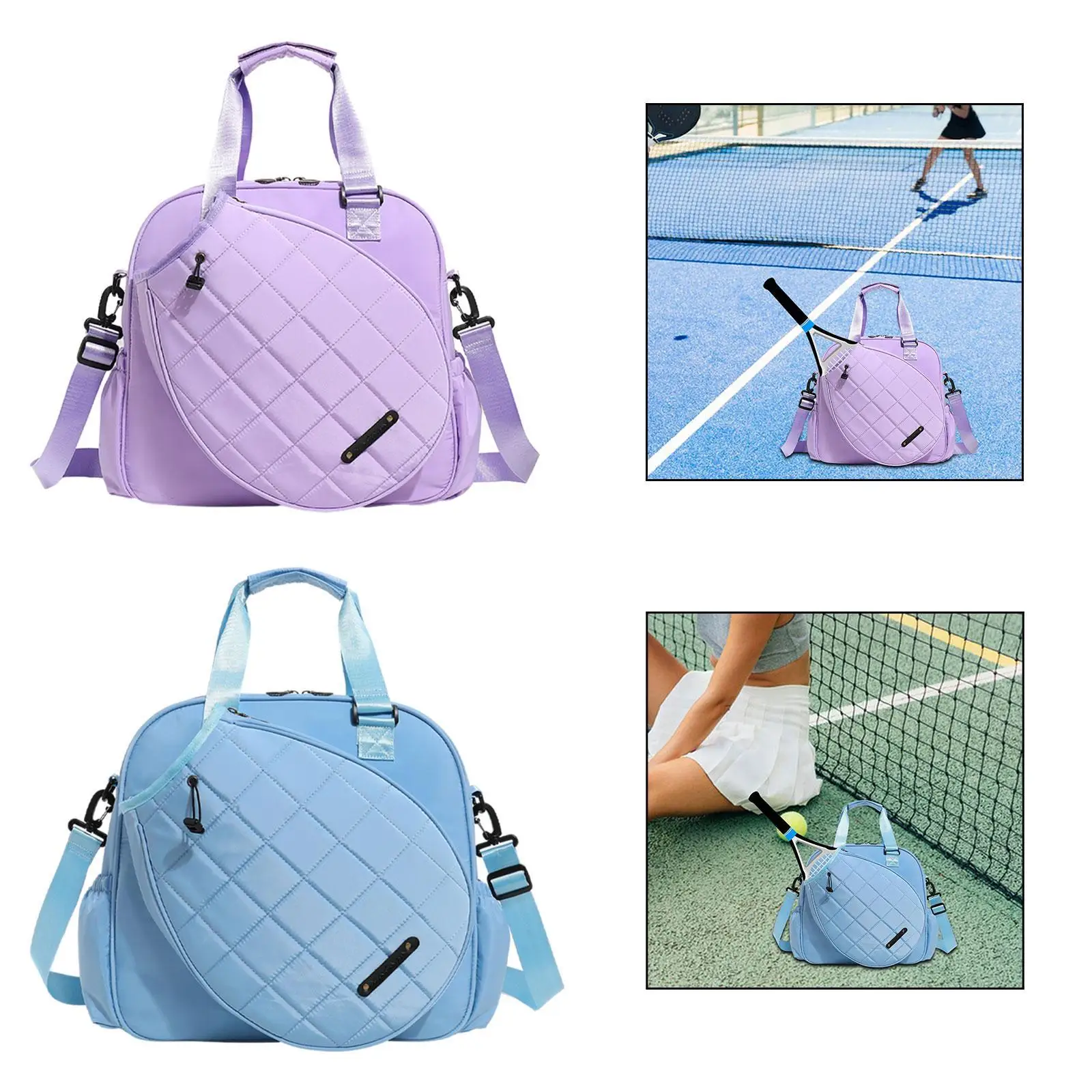 Tennis Tote Bag Badminton Shoulder Bag with Zipper Carrier Tennis Racquet Bag