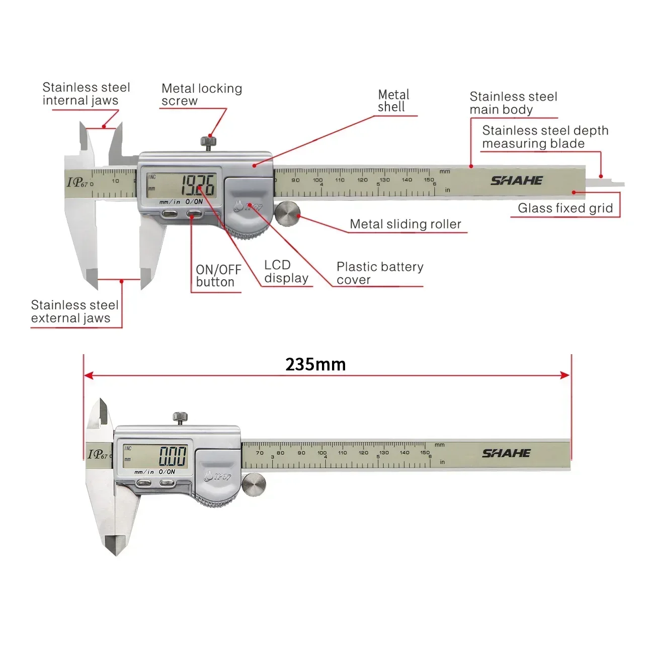 150 mm IP67 Waterproof Digital Vernier Caliper Ruler Vernier Caliper Micrometer Digital Calipers Paquimetro Digital 150 mm