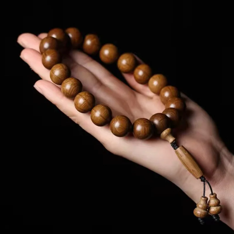 Jiangmu six-grain wood hand-held prayer , made from old material, size 1.5*19 beads, unisex, decorative jewelry, dragon