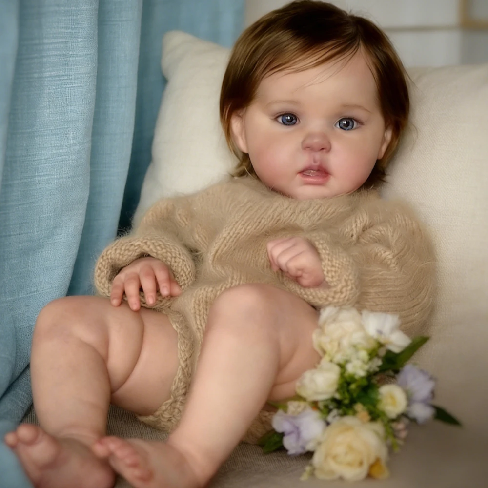 

BZDOLL 50cm 20in Reborn Doll, Soft Vinyl & Cloth Body, Painted Skin with Veins, Princess Dress Up Toy for 3+