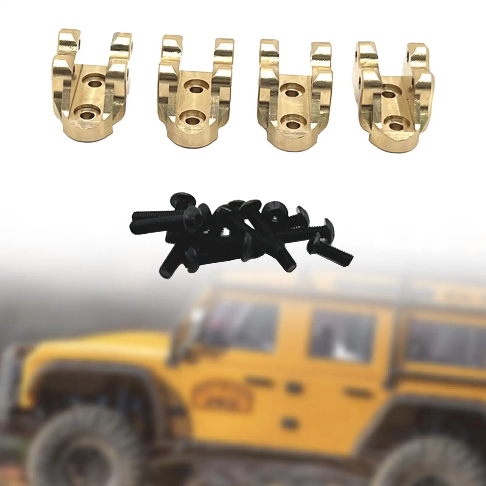 

4 Pieces 1:10 RC Tie Rod Mount Fixed Brass Pull Rod Bracket Base and Screws Upgrade DIY Accessories for H8H Yk4103 RC Car