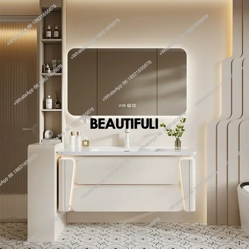 Hot sales Drawer Vanity Bathroom Cabinet Fix Ceramic Light Bathroom Mirror Storage Toilet Portable Wall Open Kasten Bathroom Fur