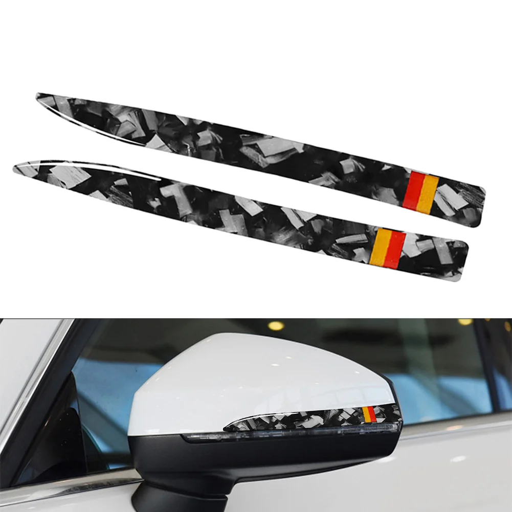 2pcs Forged Pattern Car Rearview Mirror Anti Collision Anti-Rub Strips Trim For Audi A3 S3 2014 2015 2016 2017 2018 2019