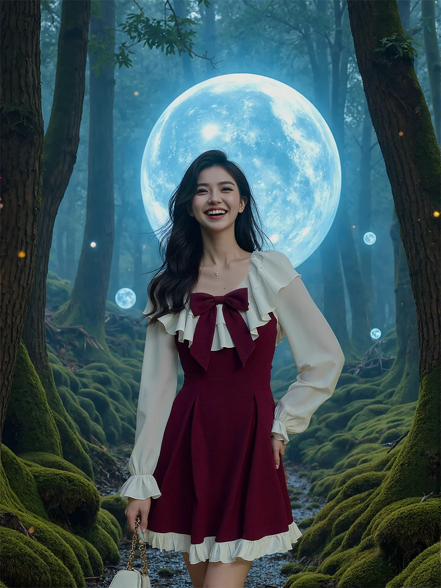 Sukienki damskie z długim rękawem, o regularnym kroju, w stylu preppy, młodzieżowe, sznurowane, abstrakcyjne, akademickie, z regulacją, estetyczne, odmładzające, kolekcja 2025.