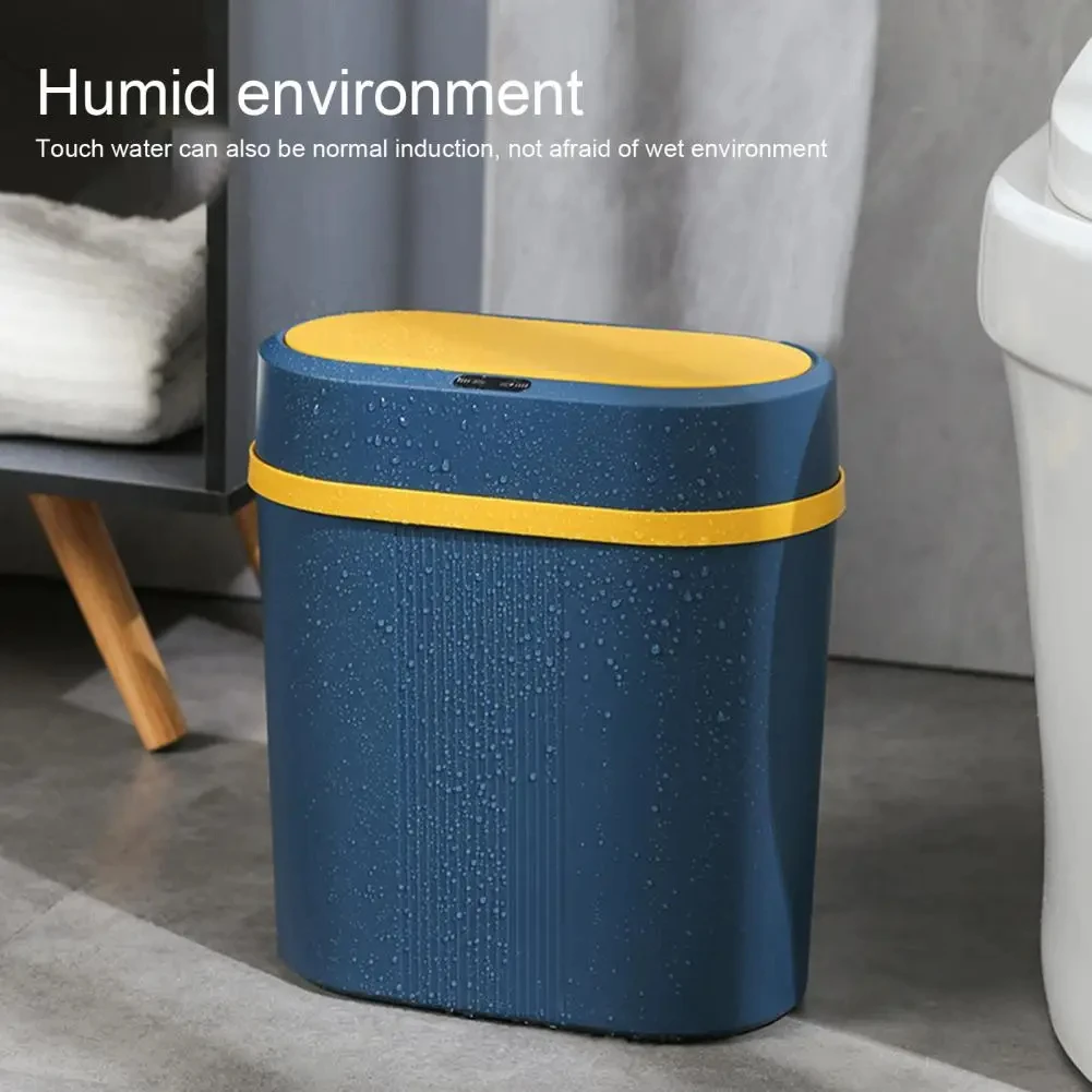 12L Dual Mode Kitchen Trash Can Smart Induction Trash Can Living Waterproof Garbage Can Bathroom Automatic Smart Trash Bin