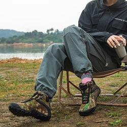 2022 XIANGGUAN Man Outdoor Waterproof Canvas Hiking Shoes Low Boots Anti Skid Wear Resistant Breathable Fish Climbing Sneakers