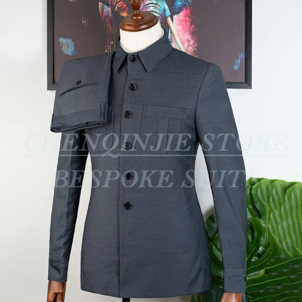 

Single Breasted Men's Suits Luxury Slim Fit Single Breasted 2 Piece Jacket Pants Outfits Customzied Daily Male Clothing Blazer