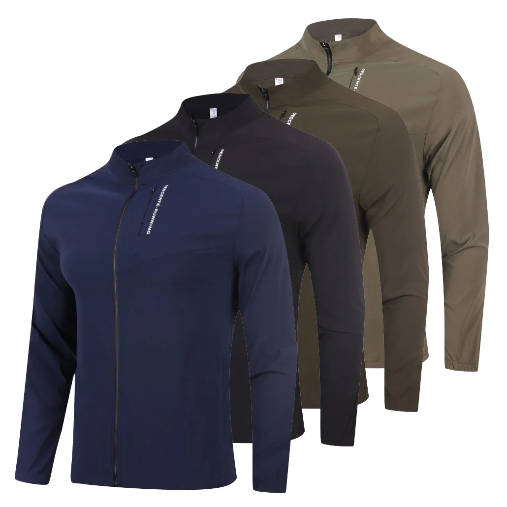 

Осенние мужские топы для бега, спортзала, фитнеса, куртки, велосипедные колготки с длинными рукавами, однотонная универсальная тренировочная одежда для бега