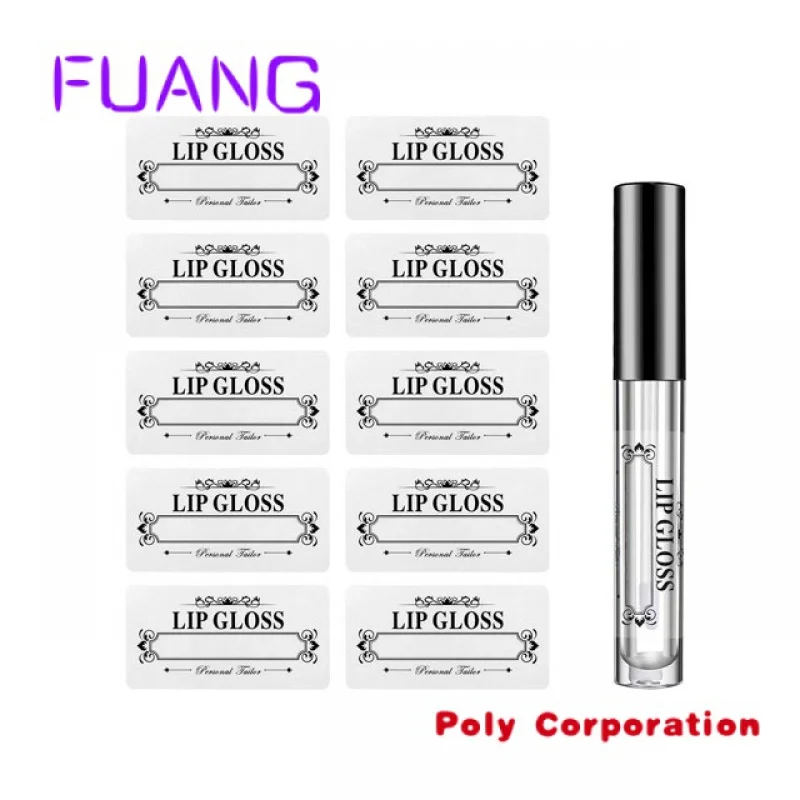 Custom  Private lip gloss tubes customize popular logo label stickers