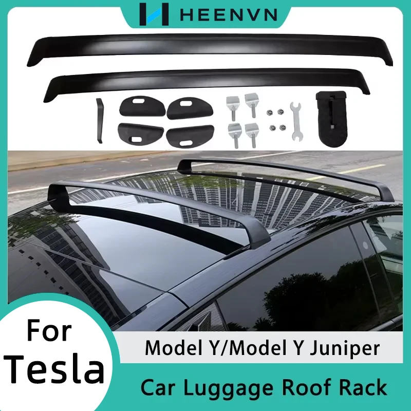 HEENVN Für Tesla Model Y Juniper 2025 2026 Upgrade Dachträger Querträger Aluminium Querträger Dachgepäckträger Model Y Zubehör