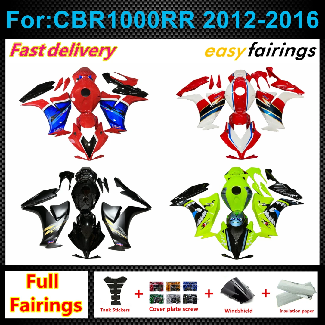Aftermarket Full Fairing Bodywork Set ABS Injection Mold Fit For CBR1000RR CBR1000 12‑16 Precise Pre‑Drilled Fairings Cover Kit