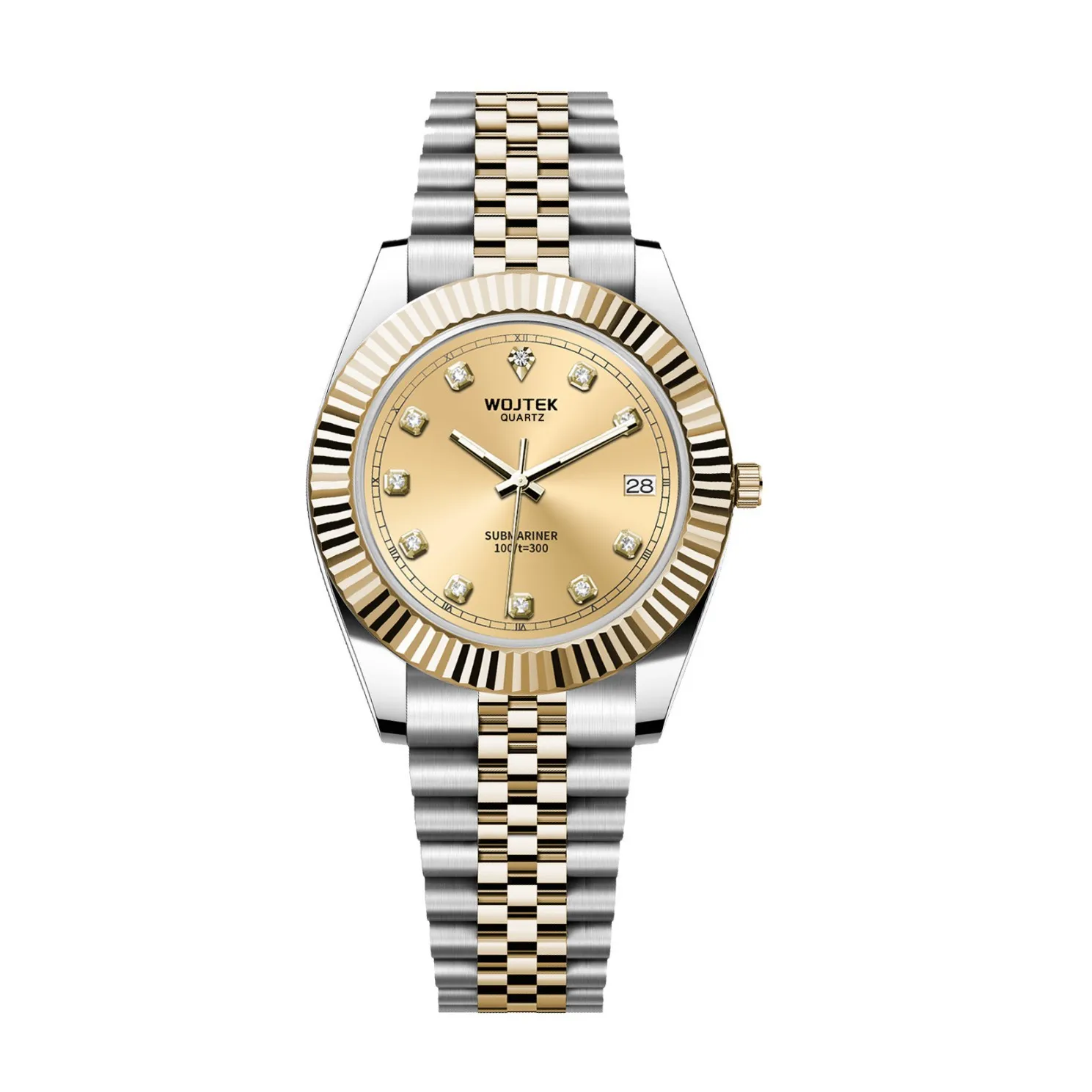 WOJTEK Women Quartz Watch Stainless Steel Band Date Display Exquisite Craft Classic Elegant Ladies Wristwatch Reloj Mujer