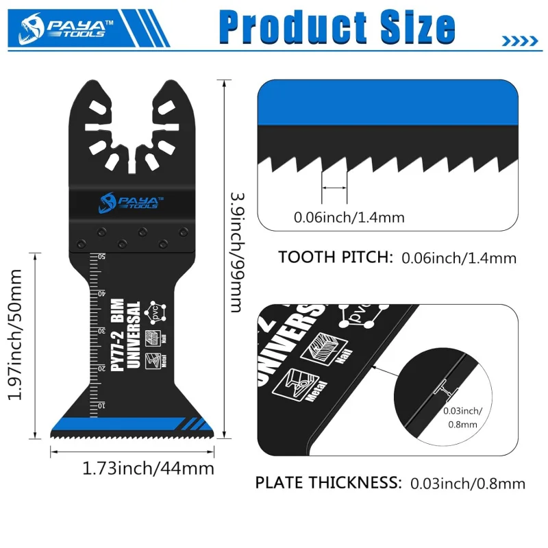 شفرات منشار متأرجحة ذات أسنان ملفوفة ثنائية المعدن عالمية، أداة تنظيف متعددة المهام سريعة الإصدار
