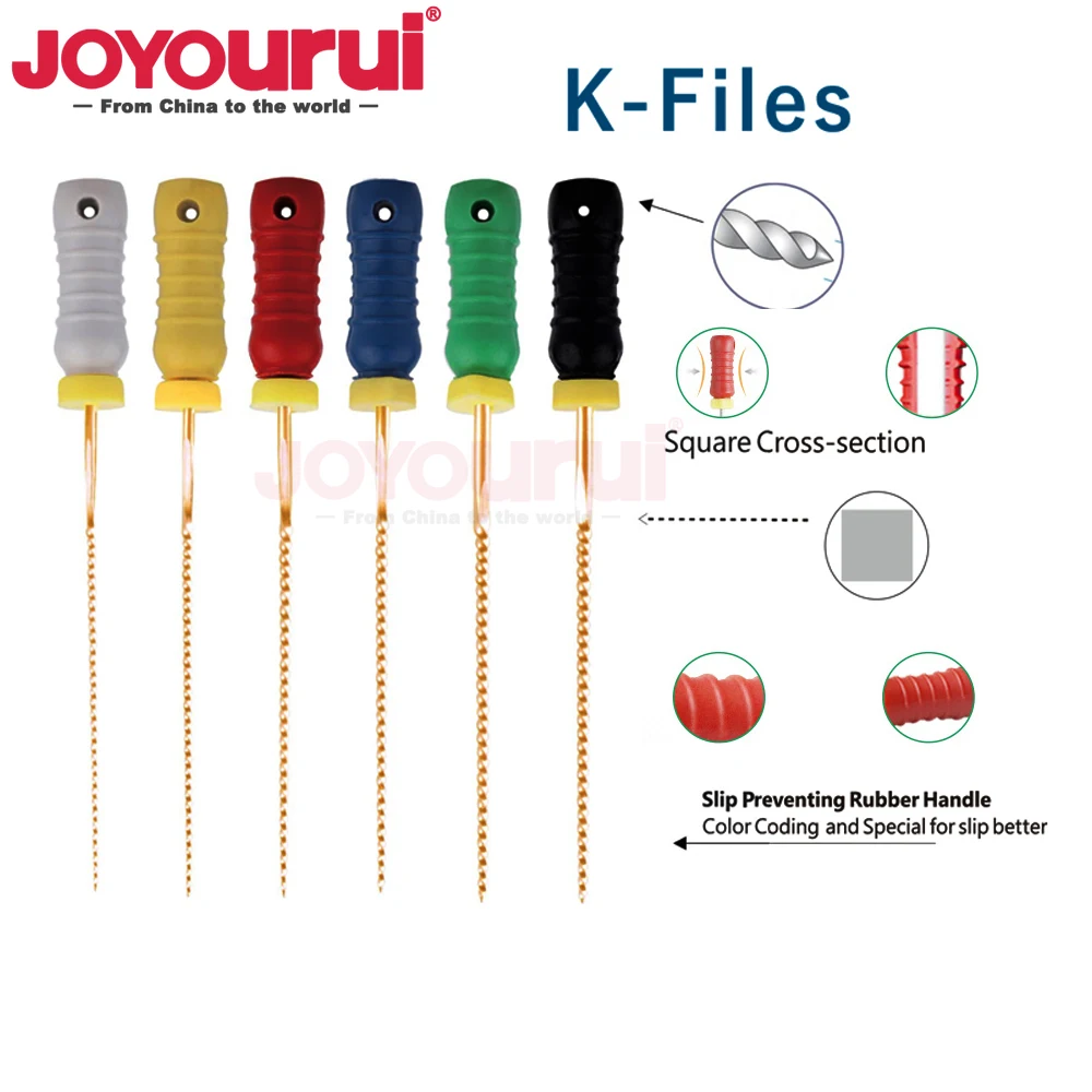 45-80 #   Limas dentales K, limas endodónticas de acero inoxidable, tamaños opcionales, limas manuales para conducto radicular utilizadas para limpieza de raíces, odontología
