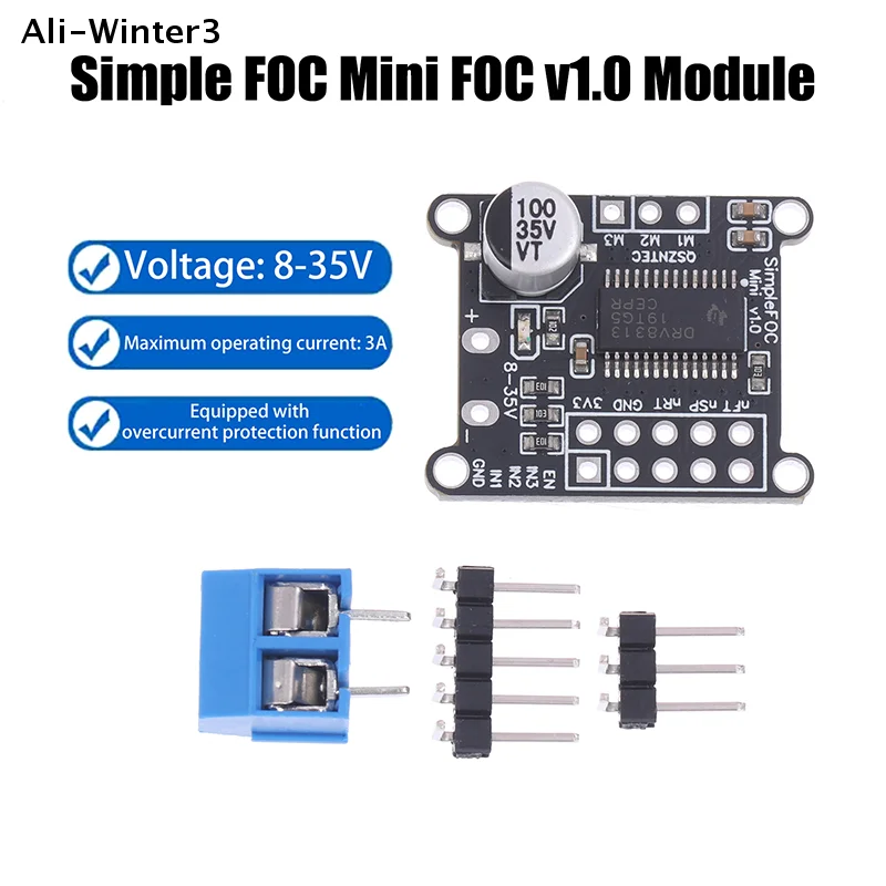 

Миниатюрный модуль FOC DRV8313 для управления бесщеточными двигателями постоянного тока, плата драйвера с управлением SVPWM, 8-35В