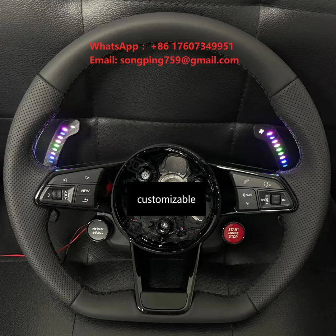 Nappa Leather Steering Wheel with LED Paddles for Audi A3 A4L Q5 Q7 A6 A7 S Line Models OEM+ Custom Volante Car Interior Upgrade