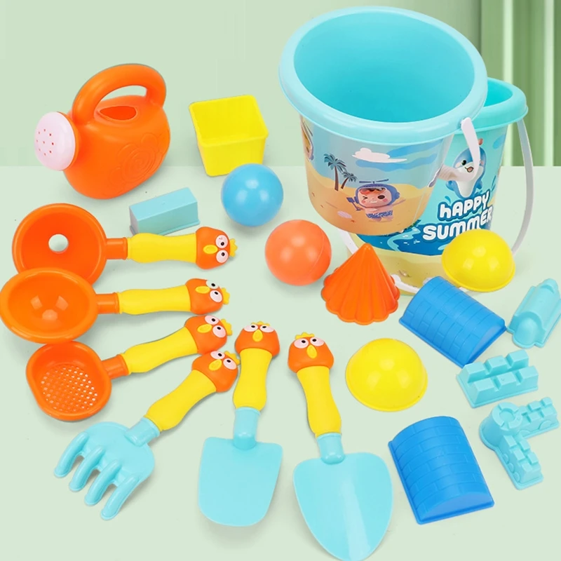 

Beach Play Sandpit Toy for Kids Sand Castle Mold Sandcastles Building Sculpture Toy Bucket Shovel Rake Child Summer Gift H37A