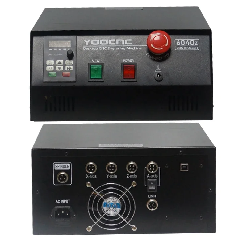 Yoocnc 6040Z Gỗ Khắc Hợp Máy 4 Trục USB 2200W Nước Làm Mát 1500W Kim Loại Nhôm Router Với Bụi bao Da CNC Phó