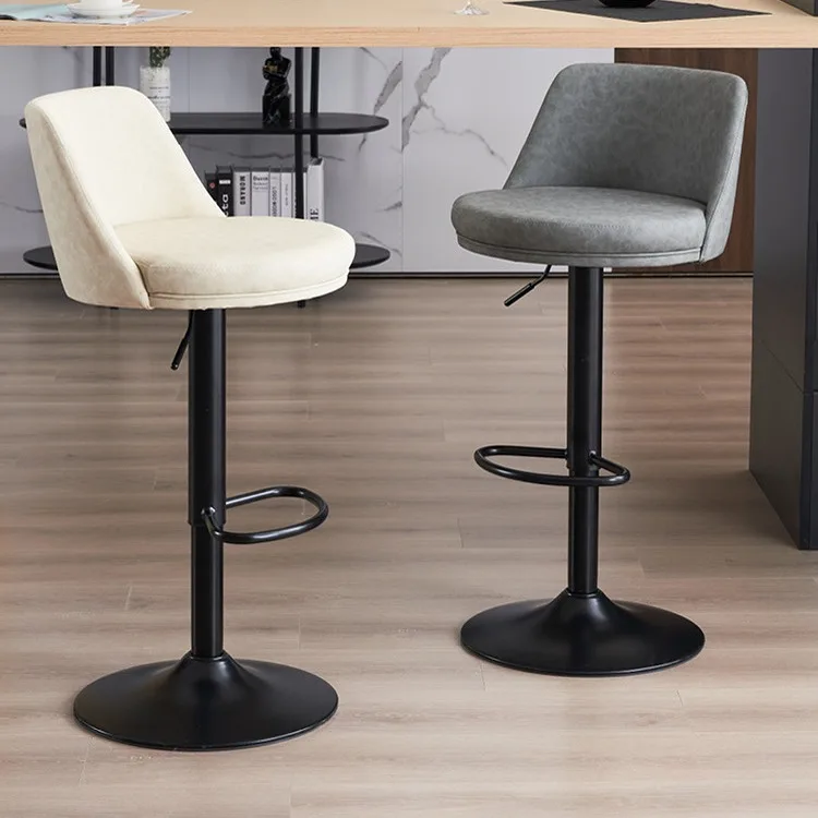 

Custom Modern Luxury Swivel Bar Stool Stylish Iron Backrest Adjustable High Chair For Home Kitchen Counter Coffee Bar Liv